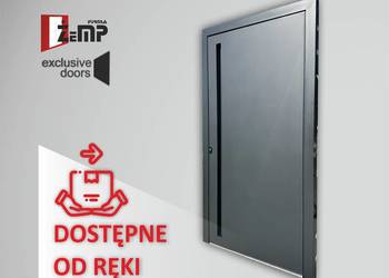 Aluminiowe drzwi RAL 7021 Struktura Sterowane PILOTEM