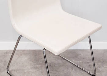 Krzesło Ikea Bernhard biała skóra