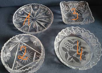 Zestaw szkła kryształowego -salaterka, misa ,patera (nr.1--4)