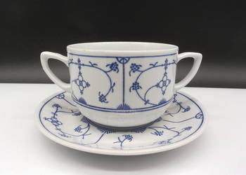 Porcelanowa bulionówka ze spodkiem - Wzór Słomkowy - Jager