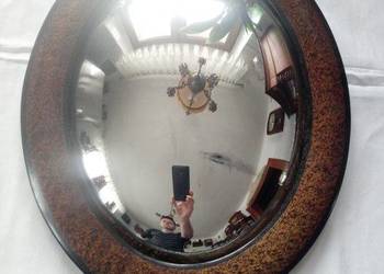 wypukłe lustro owalne w stylu angielskim antyczne UNIKAT