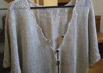 Bluzka swetr len rękodzieło artystyczne