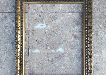 Stara rama ramka obrazu fotografii drewniana zdobiona złota 26x31cm