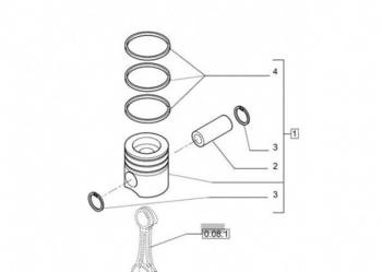 New Holland T6010 Zest tlok-pierscieni 8094740