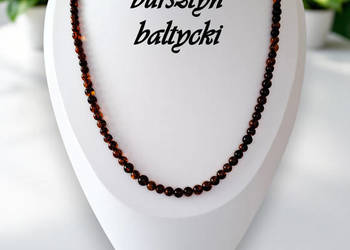 Korale z bursztynu, bursztyn bałtycki kulka koniak #953