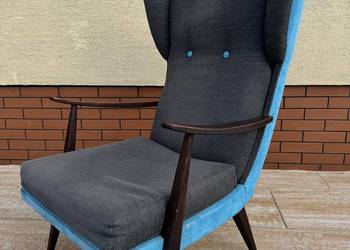 Fotel uszak patyczak art deco  proj. Wilhelm Knoll, Antimott lata 60