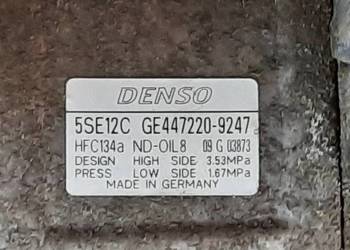 Sprężarka 5SE12C DE447220 Denso, uszkodzona