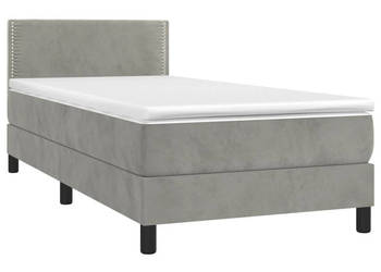 Łóżko Z Materacem Szare Kontynentalne DO Sypialni 80x200 cm WM-3134309