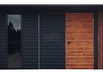 Schowek domek ogrodowy 5x4m drzwi okno dekor z lameli  rynna TS1186