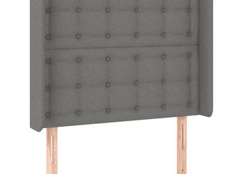 Zagłówek uszak ciemnoszary 93x16x118/128 cm tkanina WM-3119997