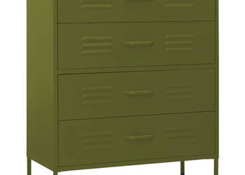 Szafka z szufladami oliwkowozielona 80x35x1015 cm stalowa WM-336198