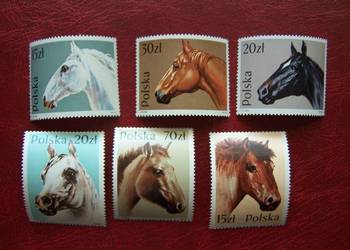 Polska 1989 MNH Mi. 3190/95 Fauna Konie  a