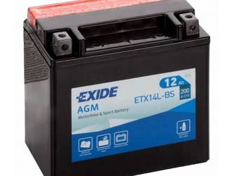 Akumulator motocyklowy EXIDE ETX14L-BS YTX14L-BS 12V 12Ah 20