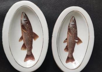 Stara przedwojenna porcelana Giesche 2 śledziówki, rawierki Richard Czuday