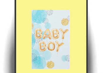 baby boy plakat A4, obrazek do pokoju chłopczyka niemowlaka