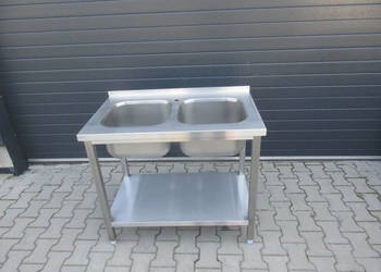 Zlew Gastronomiczny 2 Komorowy z półką 100/60/85