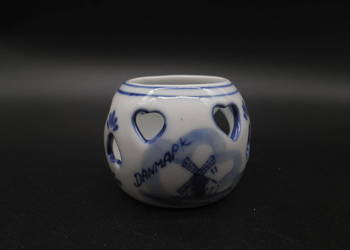 Ceramiczny świecznik w stylu Delft Blue Denmark