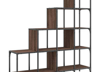Regał brązowy dąb 122x30x132 cm materiał drewnopochodny i metal WM-845445