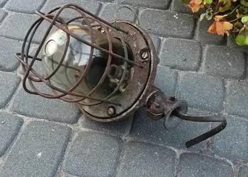 Lampa industrialna OMG-200 Polam Wilkasy 1987r. PRL loft – całe szkło