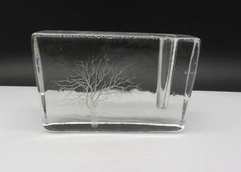 Szklany Wazon Przybornik "Baum" – Ritzenhoff Cristal – Vintage Lata 70.