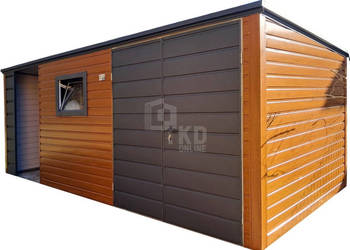 Schowek domek ogrodowy 4,5x2m + wiata 2m brama okno dach TKD371 Schowek domek ogrodowy 4,5x2m + wiata 2m brama okno dach TKD371