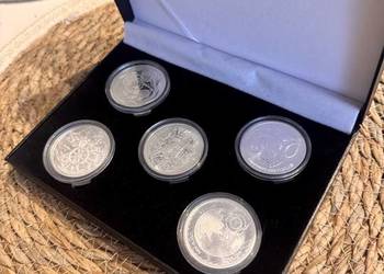 Monety 5 x 1oz 155.5g czystego srebra na prezent