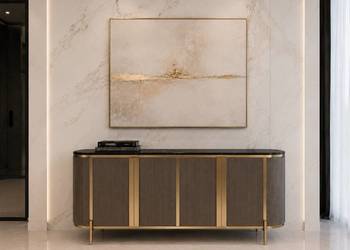 Komoda złota grafitowa Omega Glamour Premium 160x40x90