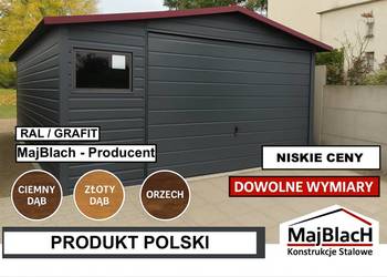 GRAFITOWY Garaż Blaszany |Blaszak|Magazyn /SZYBKI MONTAŻ / – Maj-BlacH