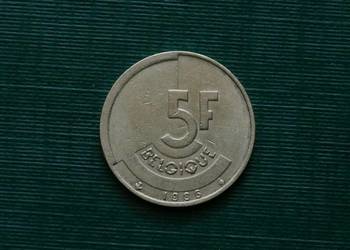 BELGIA - 5 franków, 1986r. Napis po francusku „BELGIQUE”