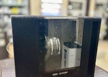 Subwoofer samochodowy Alpine SBG-1244BP 800W +Wzmacniacz Kicx ad1.4000