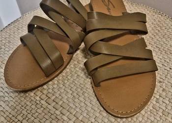Klapki  buty damskie Seven7 stan b.dobry paski khaki