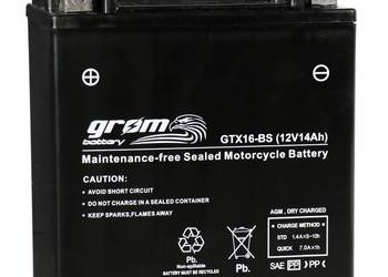 Akumulator motocyklowy GROM GTX16-BS 12V 14Ah 230A L+