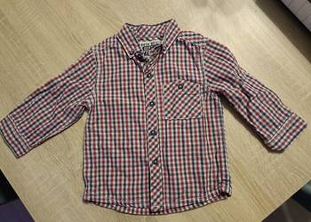 Koszulka w kratę czerwono-granatową Next roz. 80