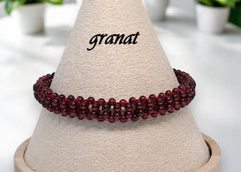 Bransoletka z granatu, GRANAT, drobna, delikatna #465