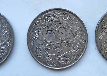 Monety 50 gr  z 1923 r. - 3 szt.