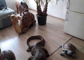 Sprzedam tanio kolekcje rzeźb ceramicznych recznie malowanych plus palma