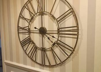 Zegar ścienny metalowy, złoty antyczny, 80 cm, NOWY OKAZJA!