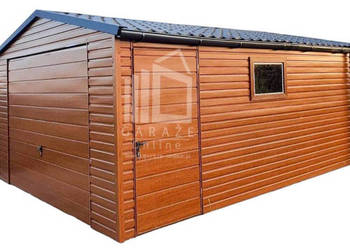 GARAŻ BLASZANY 4m x 5m blachodachówka drewnopodobny ID90
