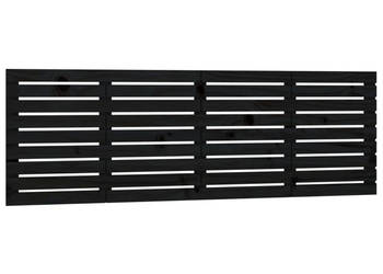 Wezgłowie łóżka czarne 166x3x63 cm lite drewno sosnowe WM-824752
