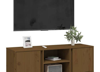 Szafka pod TV miodowy brąz 110x35x405cm lite drewno sosnowe WM-814477