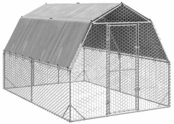 vidaXL Kurnik z dachem 2,5x4x2,25 m Stal ocynkowana(SKU:3328521)