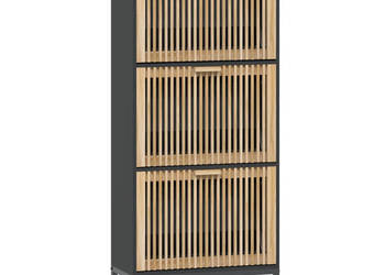 Szafka na buty czarna 52x25x120 cm materiał drewnopochodny WM-352128