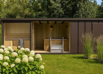 Sauna ogrodowa + wiata + pomieszczenie gospodarcze - projekt / Cieszyn