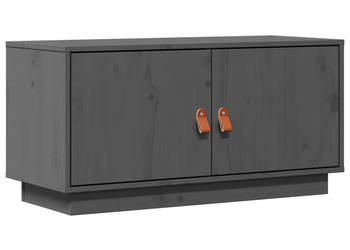 Szafka pod TV szara 80x34x40 cm lite drewno sosnowe WM-818232