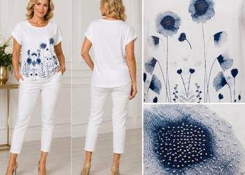 Bluzka damska Cekiny, koronki, kamienie glamour biust 124cm