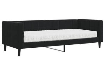 Sofa z materacem do spania czarna aksamit 80x200 cm WM-3196664
