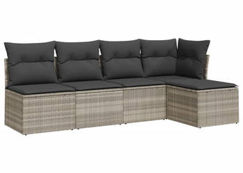 5-cz. zestaw mebli do ogrodu poduszki jasnoszary rattan PE WM-3217522