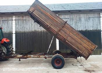 Przyczepa wywrotka 6t na 3 strony z hamulcem oryginalna na dwa tloki