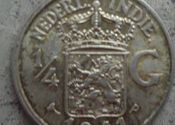 WSCHODNIE INDIE HOLENDERSKIE-1/4 GULDENA-1941 r-P-SREBRO-720