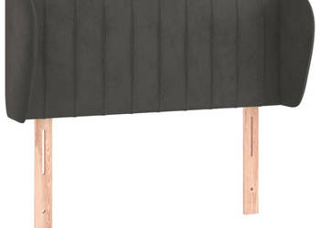 Zagłówek uszak ciemnoszary 83x23x78/88 cm aksamitny WM-3117413